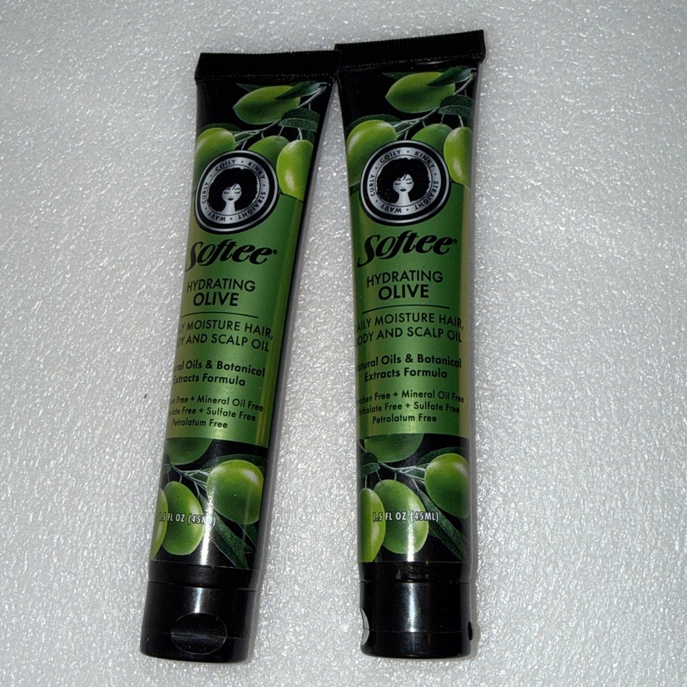 New Softee Hydrating Olive Daily Moisture Hair Body and Scalp Oil Set of Two